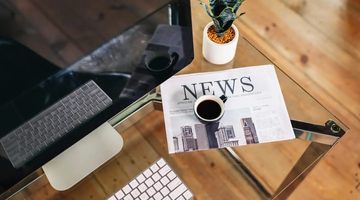 Morning news in the office